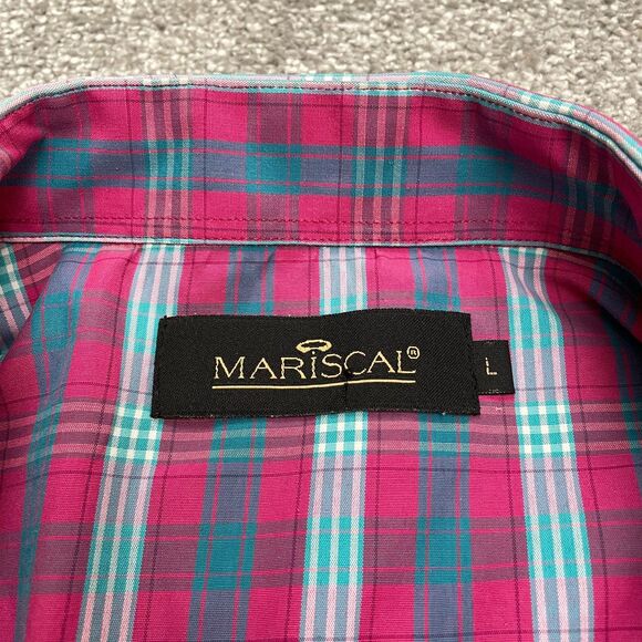 Mariscal Pearl Snap Western Button Down Shirt Mens Large Multi Plaid Casual Top - Picture 6 of 12